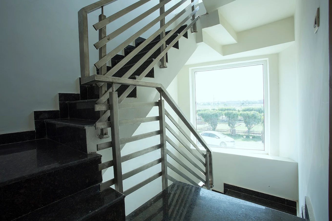 Daylit stairwell at Gold Floors, Sector 33, Karnal.