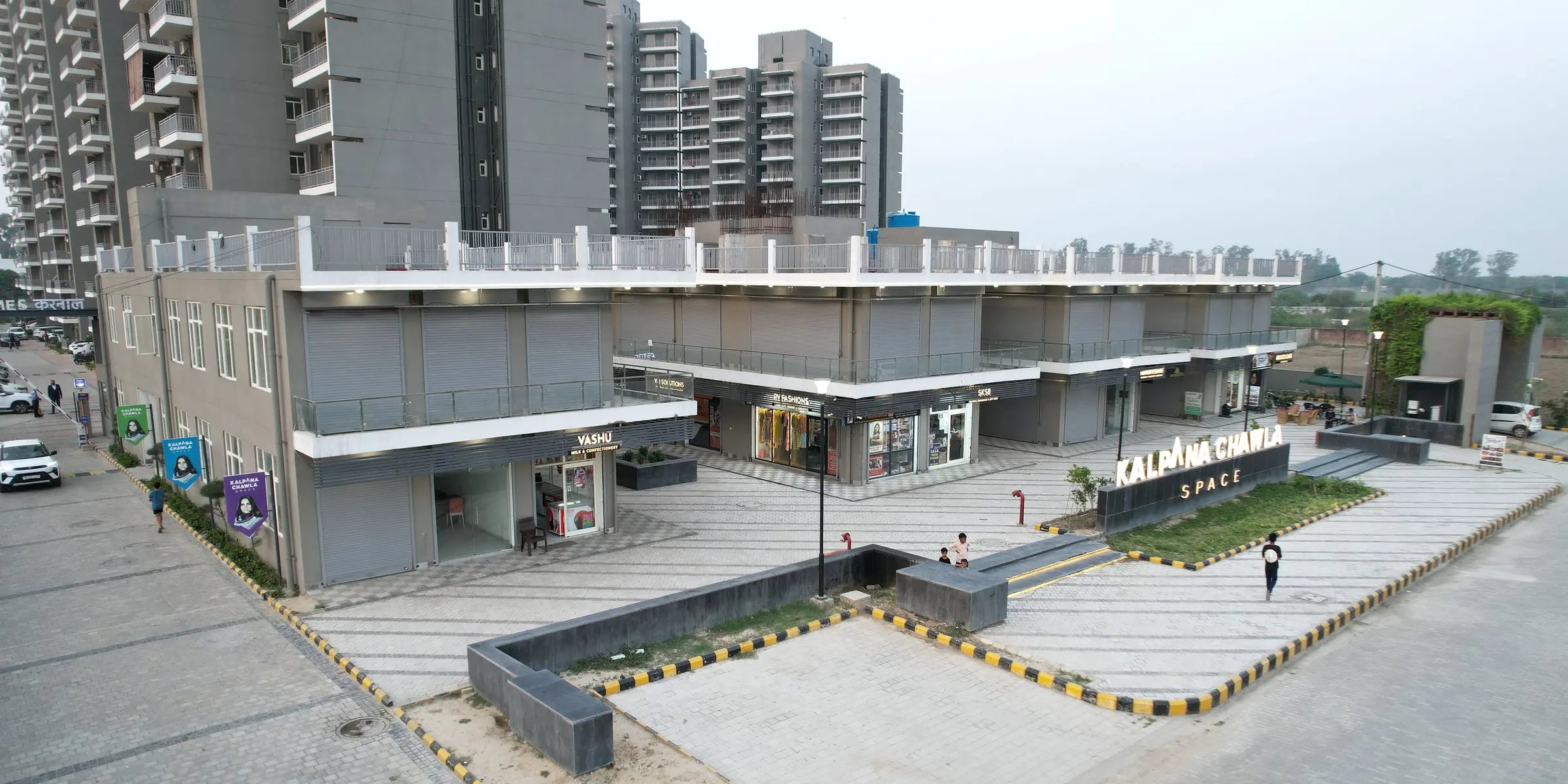 Aerial view of the Kalpana Chawla Space forecourt in Karnal.