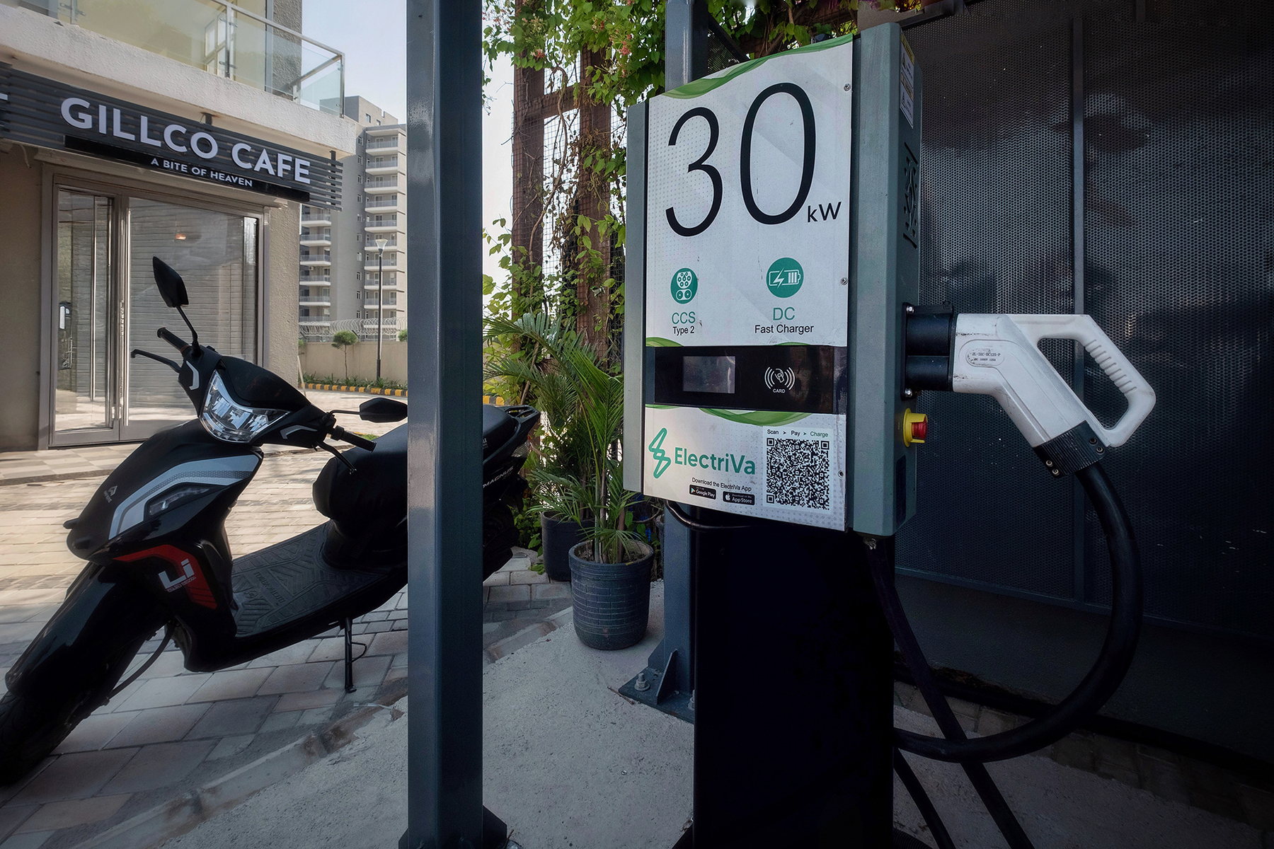 30 kW EV fast-charging points at Smart Homes Karnal.