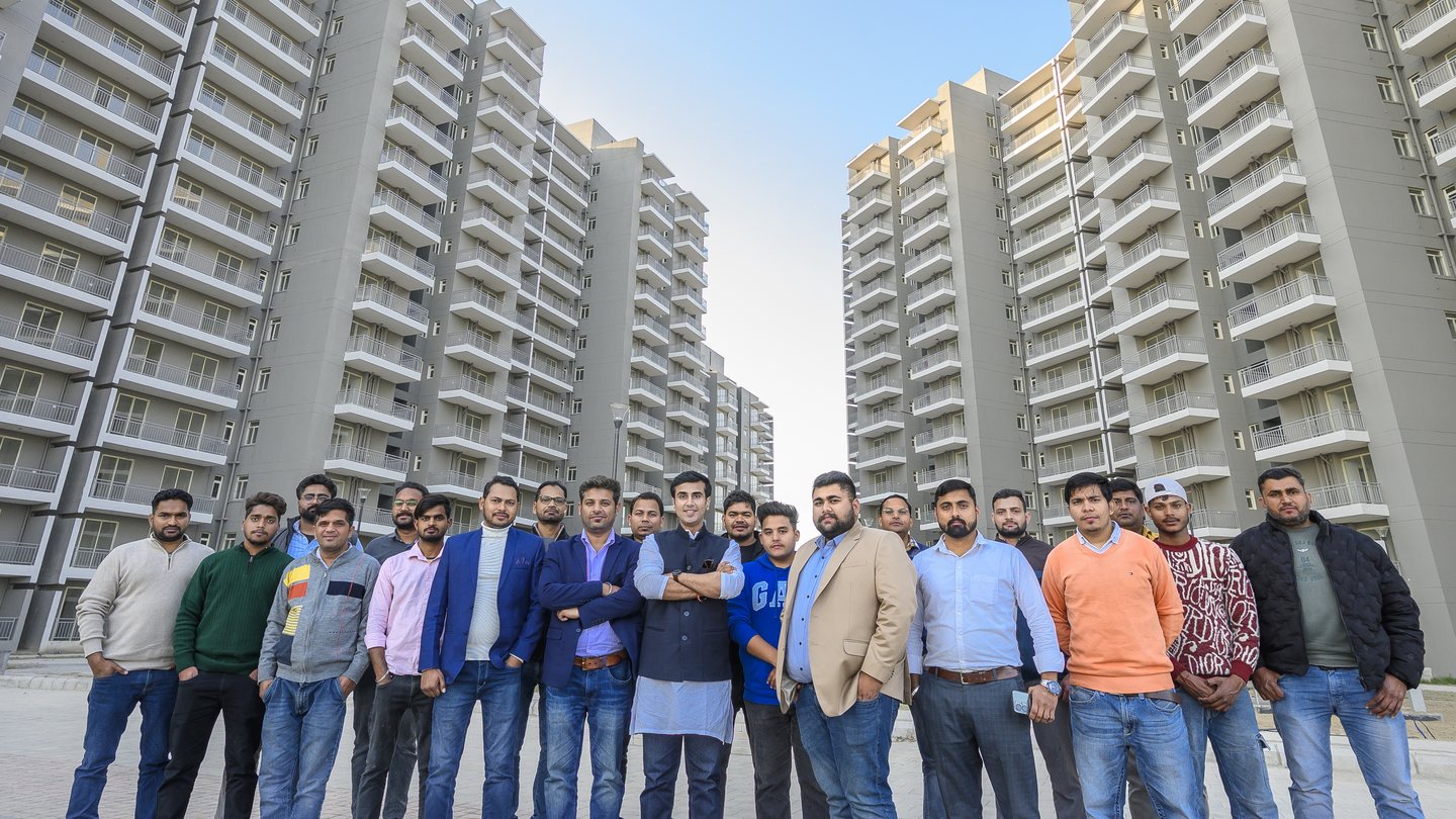 Trees and landscaped park at Smart Homes Karnal, Sector 32A.